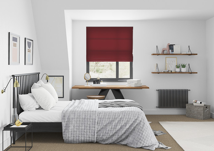 Faux Suede, Red - Twist&Fit Roman Blind - Image 5